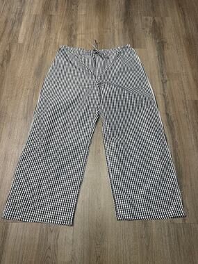 J.Crew Women's Black & White Gingham Wide-Leg Pants